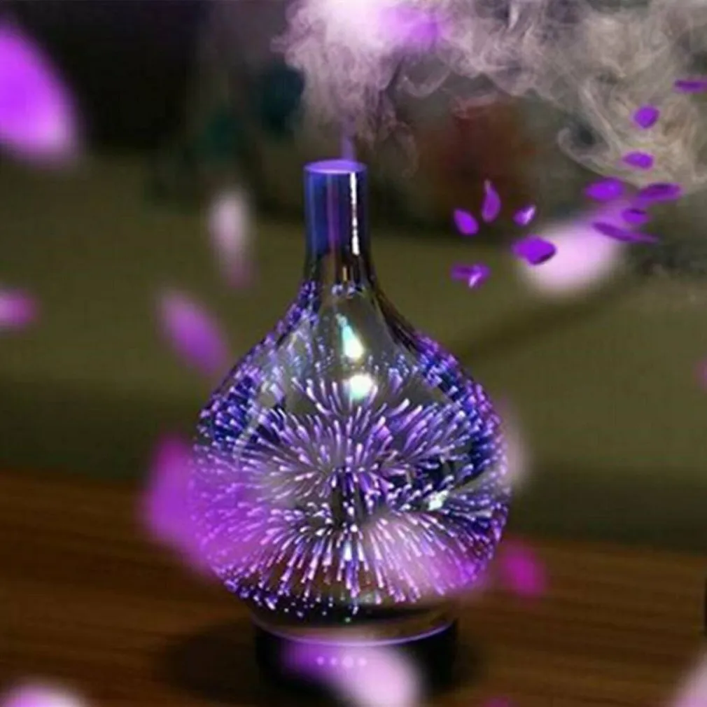 AROMATERAPIA 7 LED 3D UMIDIFICATORE DIFFUSORE AROMI CASA UFFICIO HYTC008
