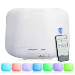 AROMATERAPIA OLI ESSENZIALI UMIDIFICATORE AD ULTRASUONI DEPURATORE + TELECOMANDO