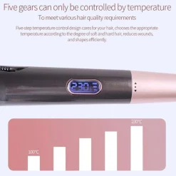 ARRICCIACAPELLI PIASTRA SPIRALE RISCALDAMENTO A PANNELLI 2IN1 CONCAVO DISPLAY LCD