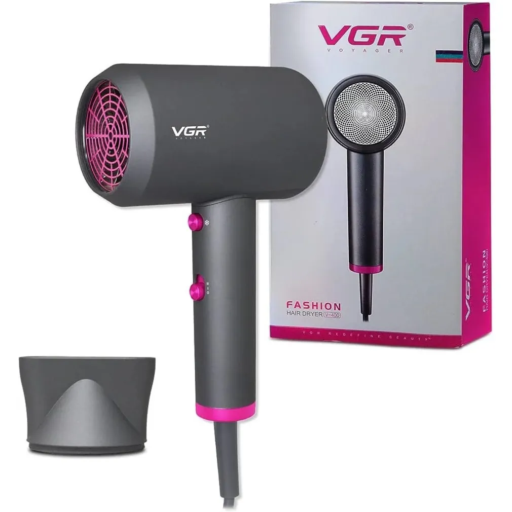 ASCIUGACAPELLI PROFESSIONALE 2000W 2 VELOCITÀ CONCENTRATORE PULSANTE COOL SHOT V-400