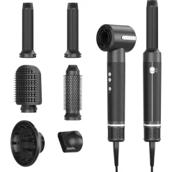 ASCIUGACAPELLI SPAZZOLA PHON PROFESSIONALE CON DIFFUSORE 7 IN 1 CAPELLI RICCI LISCI