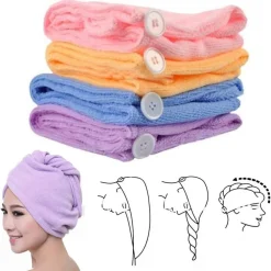 ASCIUGAMANO IN MICROFIBRA MORBIDA AD ASCIUGATURA RAPIDA TURBANTE PER CAPELLI CUFFIA