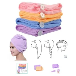 ASCIUGAMANO IN MICROFIBRA MORBIDA AD ASCIUGATURA RAPIDA TURBANTE PER CAPELLI CUFFIA