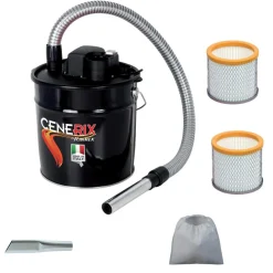 ASPIRACENERE RIBITECH CENERIX 1200W 18 LT BIDONE CENERE STUFE PELLET CAMINO