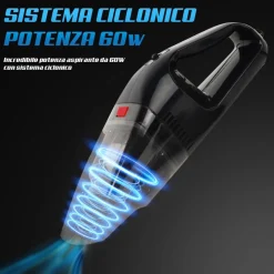 ASPIRAPOLVERE CICLONICO PORTATILE PER AUTO 12V DUSTBUSTER SENZA SACCHETTO 60W