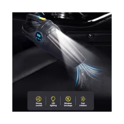 ASPIRAPOLVERE PER AUTO CON COMPRESSORE ARIA 120W RICARICABILE SENZA FILI 12V