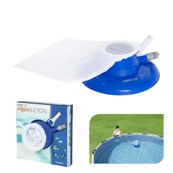 ASPIRATORE FOGLIE DETRITI PULIZIA PER PISCINA AQUASUCTION CON RUOTE SPAZZOLE 8 GETTI 58657