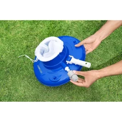 ASPIRATORE FOGLIE DETRITI PULIZIA PER PISCINA AQUASUCTION CON RUOTE SPAZZOLE 8 GETTI 58657