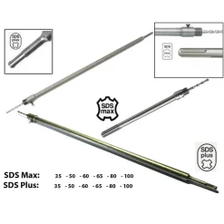 ASTA IN ACCIAIO PER FRESA A TAZZA CAROTATRICE CON ATTACCO SDS MAX O SDS PLUS CM