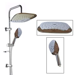 ASTA SALISCENDI CROMATA COLONNA DOCCIA SOFFIONE FISSO DOCCETTA SALISCENDI 9001V2