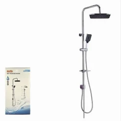 ASTA SALISCENDI CROMATA COLONNA DOCCIA SOFFIONE FISSO DOCCETTA PORTASAPONE 87307