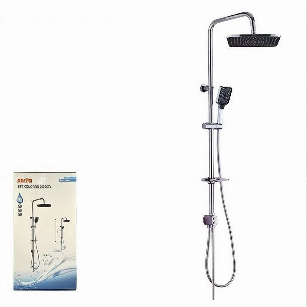 ASTA SALISCENDI CROMATA COLONNA DOCCIA SOFFIONE FISSO DOCCETTA PORTASAPONE 87307