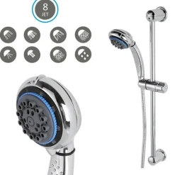 ASTA SALISCENDI DOCCIA CON DOCCETTA REGOLABILE E PORTASAPONE - PRATIKO 510