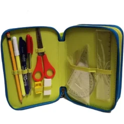 ASTUCCIO 3 SCOMPARTI ZIP WWF SCUOLA PORTAPASTELLI PENNE PENNARELLI ACCESSORIATO