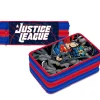ASTUCCIO 3 ZIP CERNIERE PORTAPASTELLI MATITE SCUOLA ELEMENTARE JUSTICE LEAGUE
