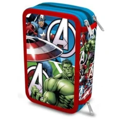 Astuccio Avengers 3 ZIP Triplo Scomparto Accessoriato Completo Scuola Bambino