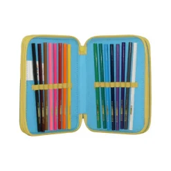 ASTUCCIO COMPLETO 3 SCOMPARTI ZIP DONUTS BTS PORTAPASTELLI PENNARELLI SCUOLA