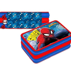 ASTUCCIO COMPLETO 3 ZIP SPIDERMAN UOMO RAGNO ACCESSORIATO BAMBINI SCUOLA DELUX