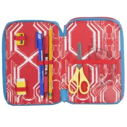 ASTUCCIO COMPLETO 3 ZIP SPIDERMAN UOMO RAGNO ACCESSORIATO BAMBINI SCUOLA DELUX