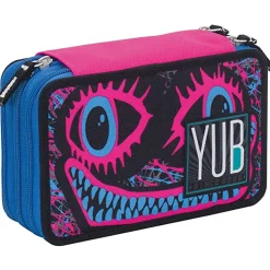 ASTUCCIO COMPLETO 3 ZIP TRIPLO SCOMPARTO SVALVOLATI ACCESSORI SCUOLA ROSA RAGAZZE