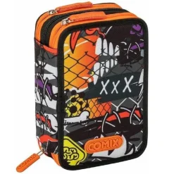 ASTUCCIO COMPLETO CORREDO 3 ZIP COMIX BRIGHT ZOMBIE BOY PORTA PASTELLI SCUOLA