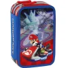ASTUCCIO CORREDO CON 3 ZIP MARIOKART PORTAPASTELLI PENNA CANCELLABILE SCUOLA