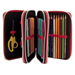 ASTUCCIO GORMITI SCUOLA 3 PIANI COMPLETO PORTAPASTELLI PORTAPENNE PENNARELLI