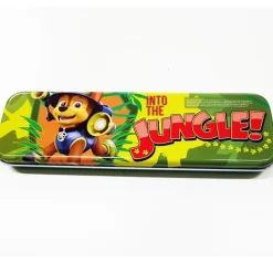 ASTUCCIO IN METALLO PAW PATROL JUNGLE PORTAPENNE PORTAPASTELLI MATITE BAMBINO