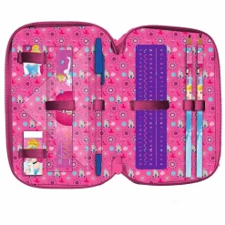 ASTUCCIO PORTAPASTELLI SCUOLA 3 ZIP PRINCIPESSE CENERENTOLA ACCESSORIATO PENNERELLI