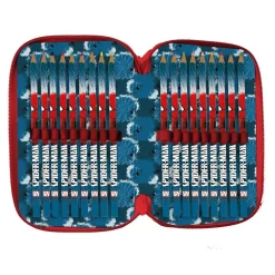 ASTUCCIO PORTAPASTELLI SCUOLA 3 ZIP SPIDERMAN CON ACCESSORI PASTELLI PENNARELLI