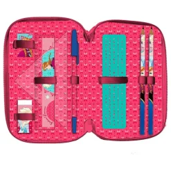 ASTUCCIO PORTAPASTELLI SCUOLA 3 ZIP FROZEN ACCESSORIATO CON PASTELLI PENNARELLI