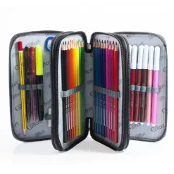 ASTUCCIO PORTAPASTELLI TRIPLO YORK GRIGIO BE SMART PORTAPENNE ACCESSORI SCUOLA