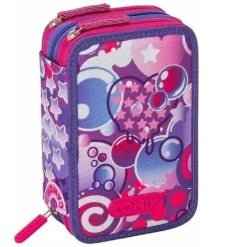 ASTUCCIO PORTAPENNE 3 ZIP SCOMPARTI COMIX BRIGHT BUBBLES GIRL ACCESSORI SCUOLA