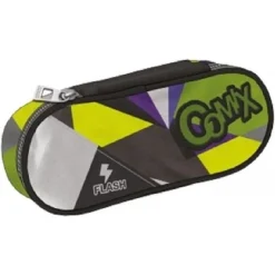 ASTUCCIO PORTAPENNE OVALE COMIX FLASH ORGANIZZATO IN POLIESTERE ACCESSORI SCUOLA