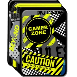 ASTUCCIO PORTAPENNE PASTELLI 3 SCOMPARTI CON CHIUSURA ZIP BEYOND BOY NERO GIALLO