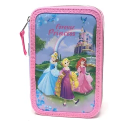 ASTUCCIO SCUOLA 3D PRINCIPESSE CENERENTOLA RAPUNZEL ARIEL DISNEY 3 ZIP CERNIERE