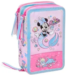 ASTUCCIO SCUOLA MINNIE MOUSE MULTISCOMPARTO 3 ZIP PENNARELLI GIOTTO 20X13X6CM
