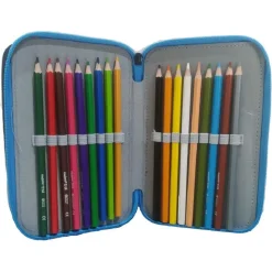 ASTUCCIO SCUOLA NAPOLI AZZURRI PARTENOPEI MULTISCOMPARTO 3 ZIP PENNARELLI GIOTTO