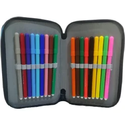 ASTUCCIO SCUOLA NAPOLI AZZURRI PARTENOPEI MULTISCOMPARTO 3 ZIP PENNARELLI GIOTTO