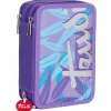 ASTUCCIO SCUOLA TRIPLO TRUDI FENICOTTERO SCUOLA COMPLETO PORTAPASTELLI VIOLA