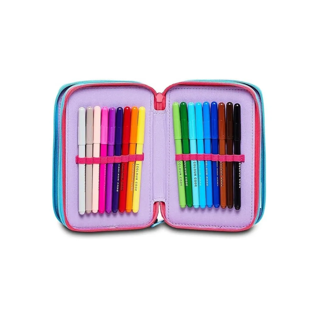 ASTUCCIO STITCH E LILO 3 ZIP PER SCUOLA ELEMENTARE COMPLETO DI ACCESSORI SEVEN
