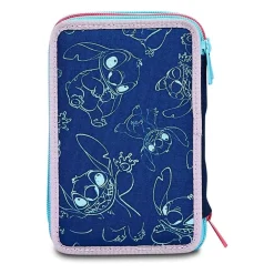 ASTUCCIO STITCH E LILO 3 ZIP PER SCUOLA ELEMENTARE COMPLETO DI ACCESSORI SEVEN