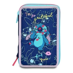 ASTUCCIO STITCH E LILO 3 ZIP PER SCUOLA ELEMENTARE COMPLETO DI ACCESSORI SEVEN