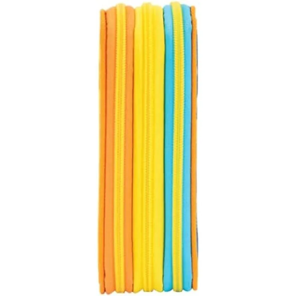ASTUCCIO TRIPLO MULTICOLORE TOPO GIGIO 3 SCOMPARTI ZIP SCUOLA PORTAPASTELLI