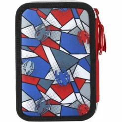 ASTUCCIO TRIPLO SPIDERMAN 3 ZIP COMPLETO ACCESSORIATO BAMBINI SCUOLA