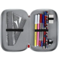 ASTUCCIO TRIPLO SPIDERMAN 3 ZIP COMPLETO ACCESSORIATO BAMBINI SCUOLA