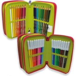 ASTUCCIO WWF PORTA PASTELLI PENNE 3 ZIP COMPLETO CANCELLERIA COLLEZIONE SCUOLA