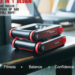 ATTREZZATURA PER ALLENAMENTO MULTIFUNZIONALE RUOTA FLESSIONI E BANDE RESISTENZA