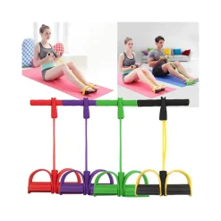 ATTREZZO PALESTRA FITNESS ELASTICO CON PEDALI ALLENAMENTO MUSCOLI ADDOMINALI