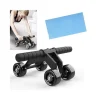 ATTREZZO PER ADDOMINALI FLESSIONI PETTO GLUTEI SPALLE 4 RUOTE + TAPPETINO FITNESS
